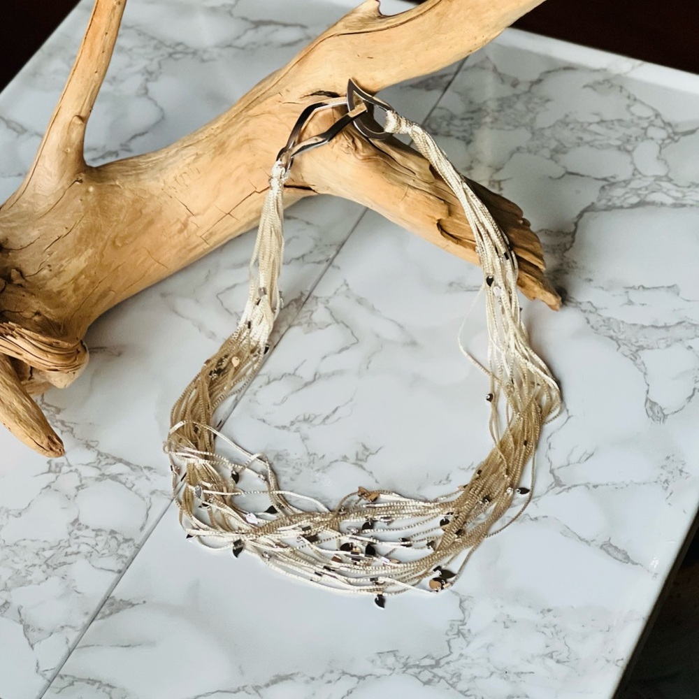 Calgaro multi strand silver necklace